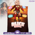 Personalized Baby Superhero Blanket – Wonder Girl Style with Custom Name, Date & Background Options